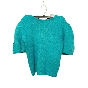 Impressions Turquoise Crew Neck Sweater 1980s Vintage